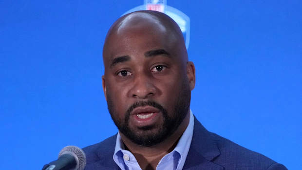 NFL International chief operating officer Damani Leech during NFL International press conference at the Los Angeles Convention Center.